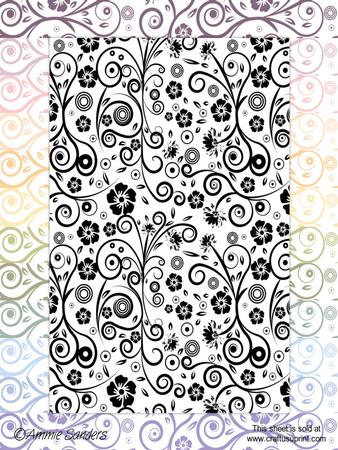 Subtle Shades Floral Swirls A4 Backing Papers Set 1