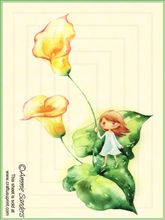 Darling Little Flower Girl with Beautiful Yellow Flowers A4 Kit