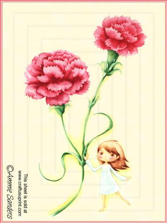 Darling Little Flower Girl with Beautiful Red Carnations A4 Kit