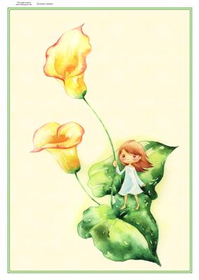 Darling Little Flower Girl with Beautiful Yellow Flowers