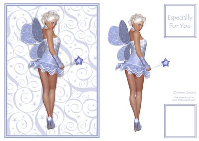 Beautiful Blue Fairy Card Front