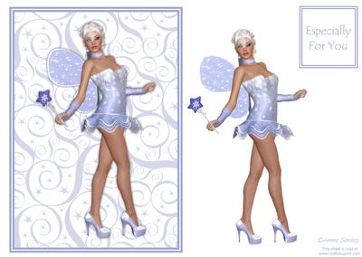 Beautiful Blue Fairy Card Front