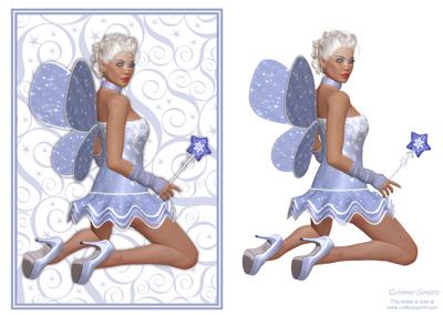 Beautiful Blue Fairy Card Front
