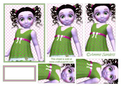 Cute Little Girl Dressed in Green & Pink