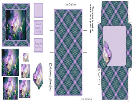 Gorgeous Purple Flower Pyramid Easel Card Kit