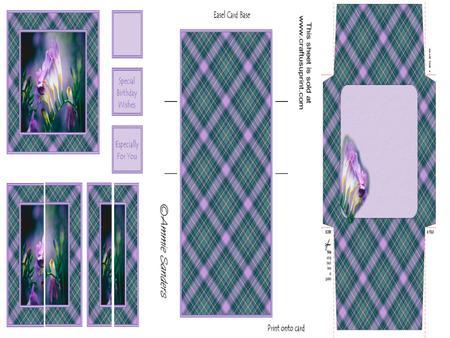 Gorgeous Purple Flower Side Stacker Easel Card Kit