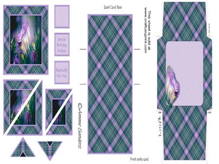 Gorgeous Purple Flower Corner Stacker Easel Card Kit