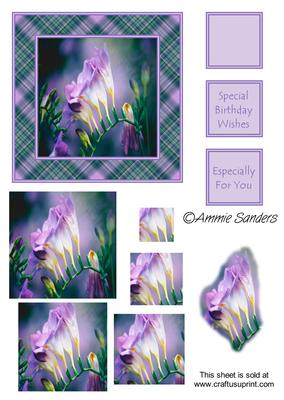 Gorgeous Purple Flower Pyramid,topper & Text Plates
