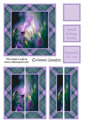 Gorgeous Purple Flower Side Stacker & Text Plates