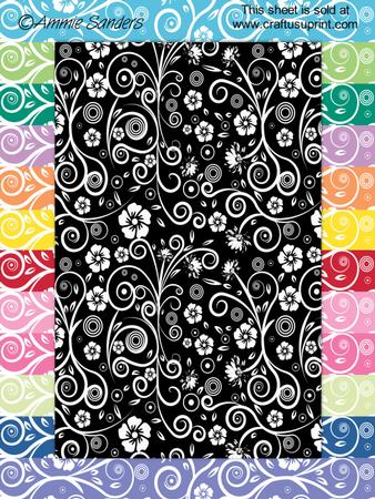 Bright Shades Floral Swirls A4 Backing Papers Set 2