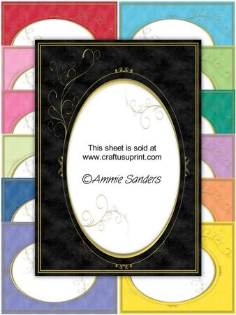 Bright Shades Gold Swirl Frame Card Fronts