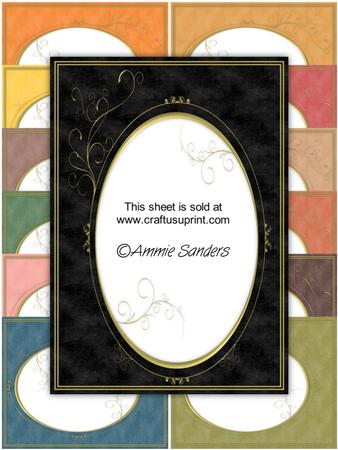 Earthy Shades Gold Swirl Frame Card Fronts