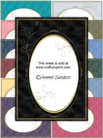 Rich Shades Gold Swirl Frame Card Fronts