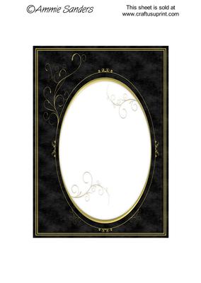 Black & Gold Swirl Frame Card Front