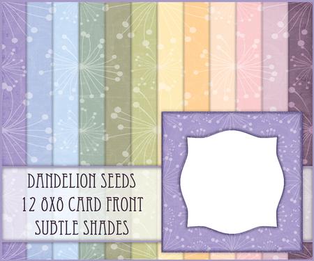 Dandelion Seeds 12 8x8 Blank Card Fronts - Subtle Shades