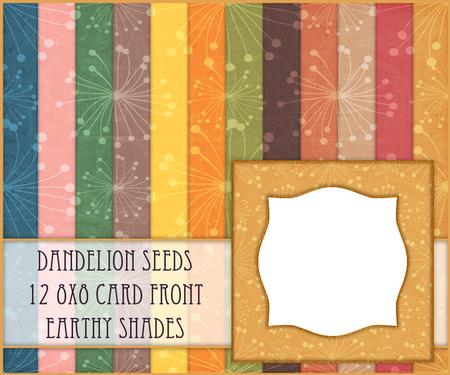 Dandelion Seeds 12 8x8 Blank Card Fronts - Earthy Shades