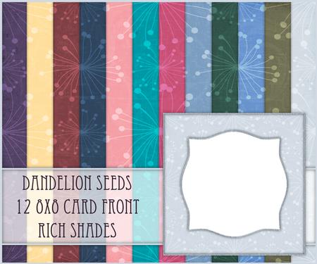 Dandelion Seeds 12 8x8 Blank Card Fronts - Rich Shades