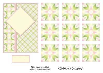 Pretty Delicate Coloured Card Front & Matching Teabags