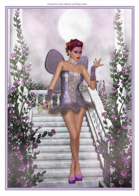 Beautiful Purple Fairy on a Stunning Background A4 Card/topper