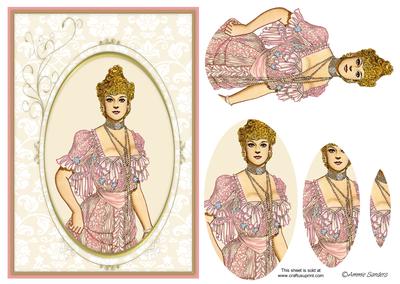 Vintage Beauty Dress in Pink Card Front