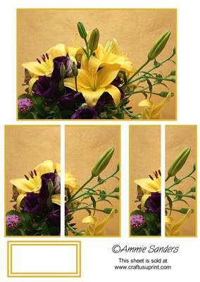 Yellow Oriental Lily Floral Display Side Stacker
