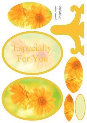 2 Orange Flowers Plate Card Kit, Ideal for Mothers Day , Birthdays Etc - 