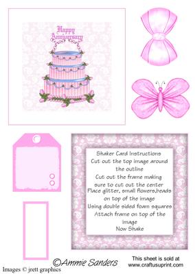 Happy Anniversary Cake Shaker Card Kit