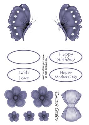 Navy Butterfly Embelishment Sheet