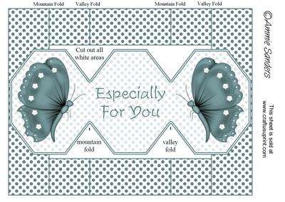 Blue Butterfly 3 Panel Pop Up Card