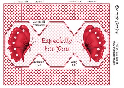 Red Butterfly 3 Panel Pop Up Card