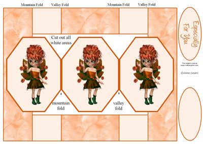 Autumn Fairy 3 Panel Pop Up Card