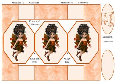 Autumn Fairy 3 Panel Pop Up Card