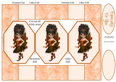 Autumn Fairy 3 Panel Pop Up Card