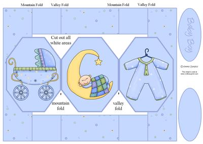 Baby Boy 3 Panel Pop Up Card