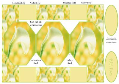 Beautiful Calla Lily 3 Panel Pop Up Card