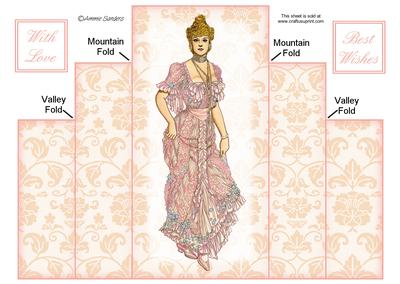 Stylish Vintage Lady on Lace Theatre Fold Card