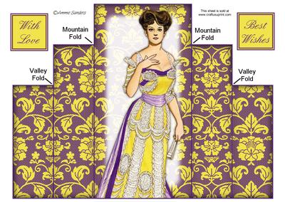 Stylish Vintage Lady on Lace Theatre Fold Card
