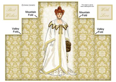 Stylish Vintage Lady on Lace Theatre Fold Card