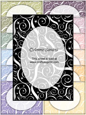 Subtle Shades Swirls & Stars Frame Effect Card Fronts