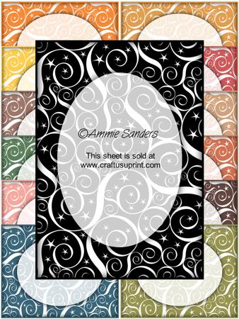 Earthy Shades Swirls & Stars Frame Effect Card Fronts