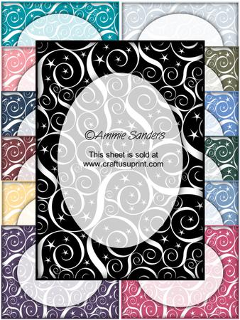 Rich Shades Swirls & Stars Frame Effect Card Fronts