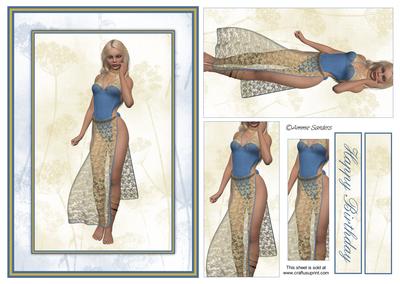 Gorgeous Lady Card Front Kit
