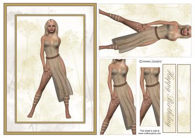 Gorgeous Lady in Beigh Card Front Kit