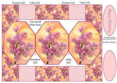 Pretty Pink Snap Dragon 3 Panel Pop Up Card