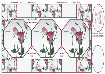 Whispy Pinks Floral 3 Panel Pop Up Card