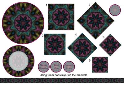 3D Layer Up Mandala , Tag , Sentiments , Paper Ribbon