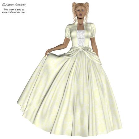 Gorgeous Lady Wearing a Lemon Princess Dress