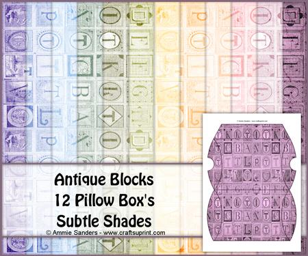 Antique Blocks Pillow Box's - Subtle Shades
