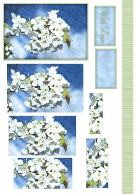 Japaneese Cherry Blossom Watercolour Pyramid Topper