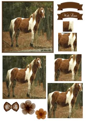 Wild Pony Watercolour Pyramid Topper